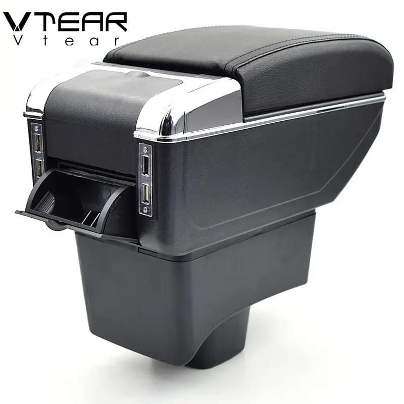 Vtear For Lifan 320 330 armrest USB Charging interface heighten Storage box central Store content interior arm rest accessories