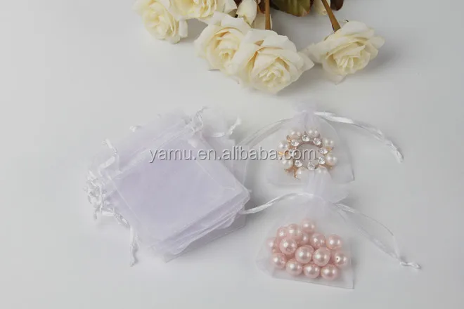 Hot Sale Small Colorful Wedding Custom drawstring organza gift bag