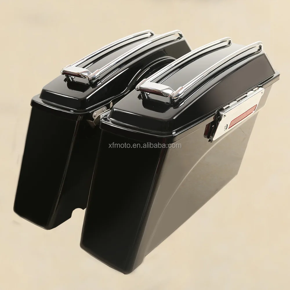 TCMT For Touring Saddlebag XF111542-02-E Saddlebags w/Lid Latch +Top Rail Light Fit For Touring Dyna Sportster 84-13