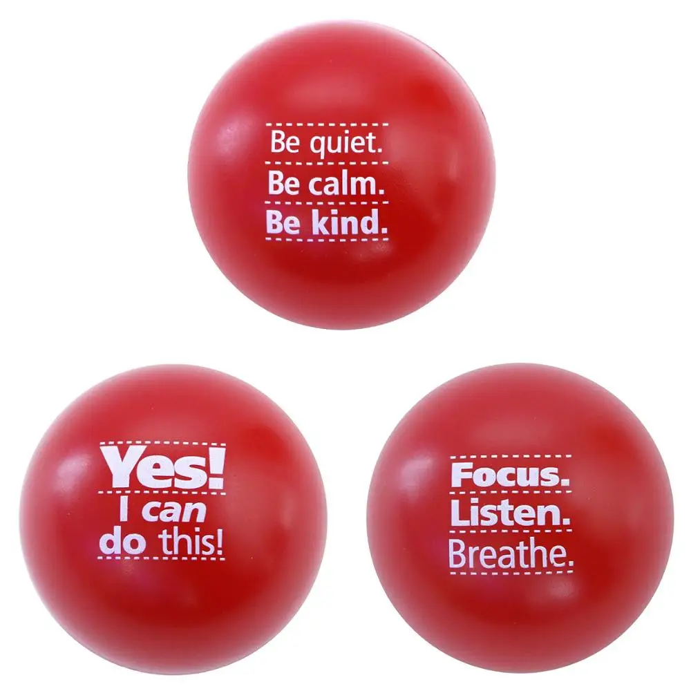 Motivational Stress Ball Assortment, 3 Pack, Slogan Stress Relief Toys for Kids and Adults