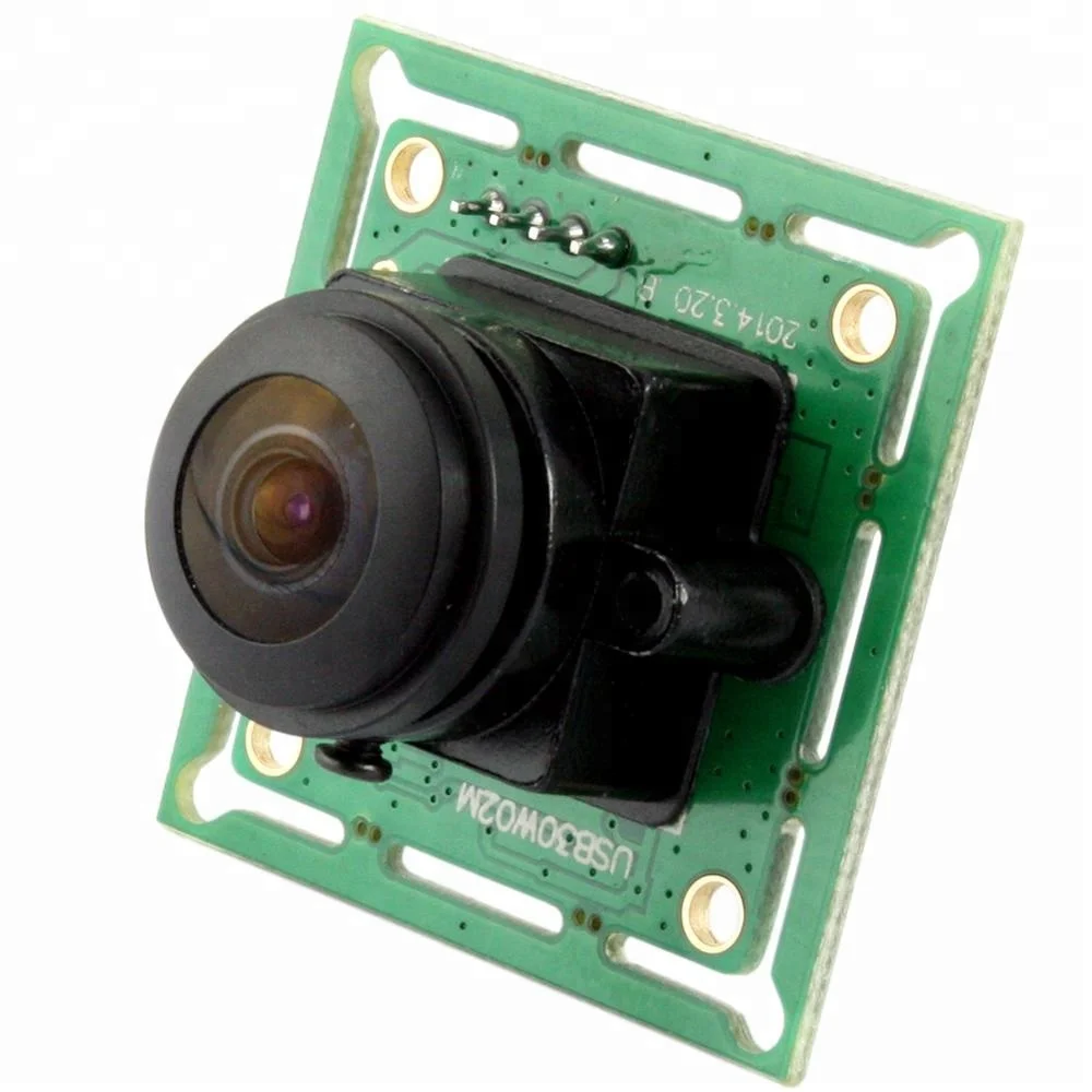 ELP 0.3MP Fisheye Camera Wide Angle 60fps 640X480 VGA Mini Industrial UVC Camera Board For Robotics Camera Free Driver