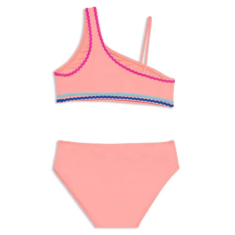 Sublimation printing ethic thong little girl bikini kid swimwear