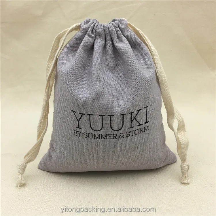 Льняные подарочные пакеты на шнурке