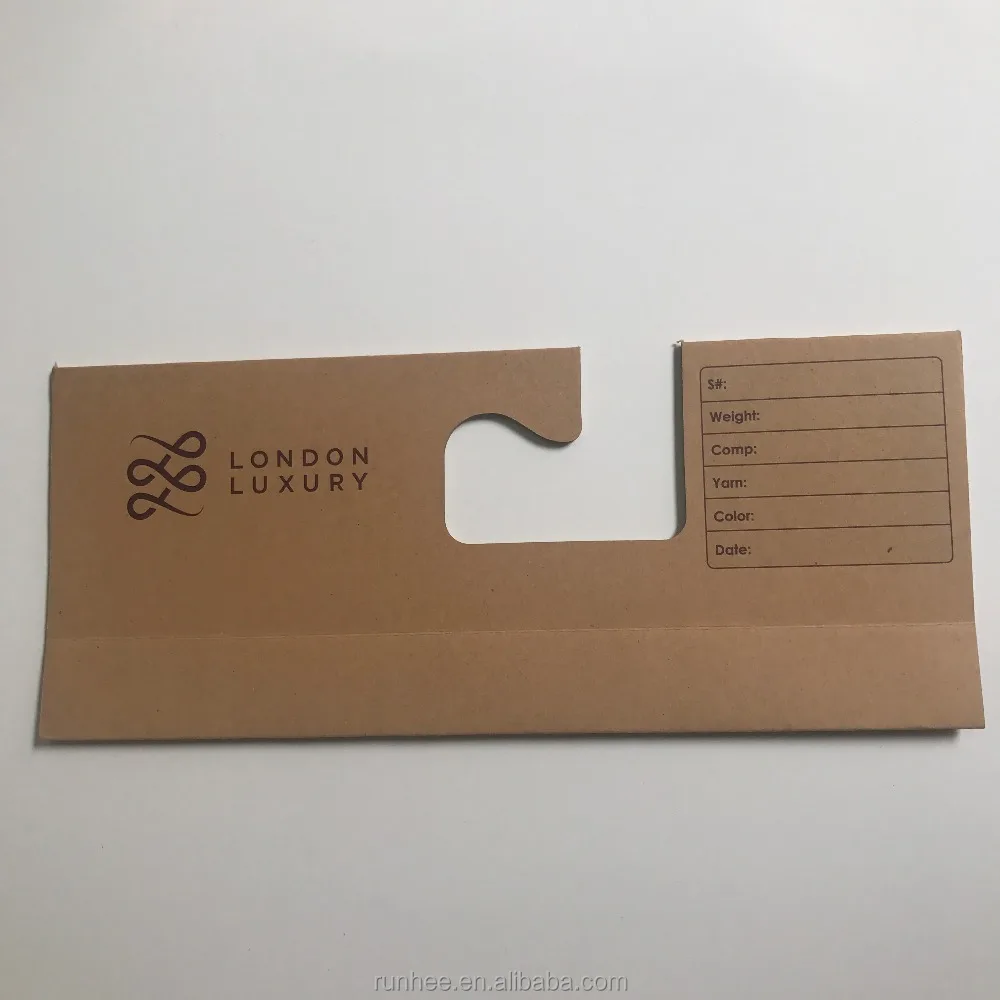 Customized design fabric sample display cardboard header textile sample hangers