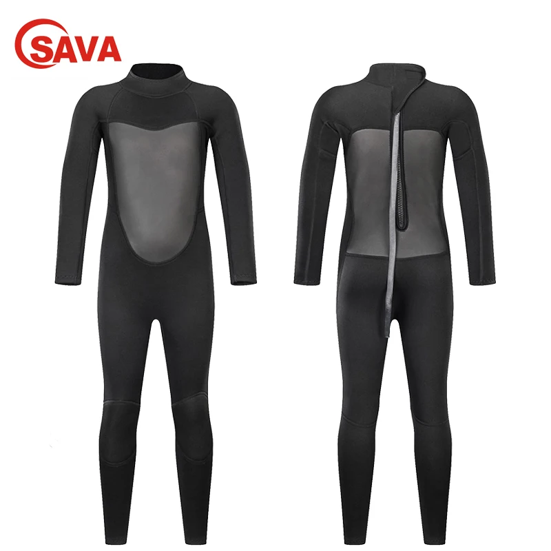 Youth one piece swimwear back zipper long sleeve neoprene surfing wetsuit for kids