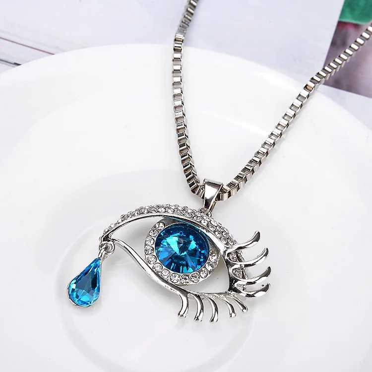 2018 Colorful Crystal Necklace Jewelry Wholesale Eyes Pendant