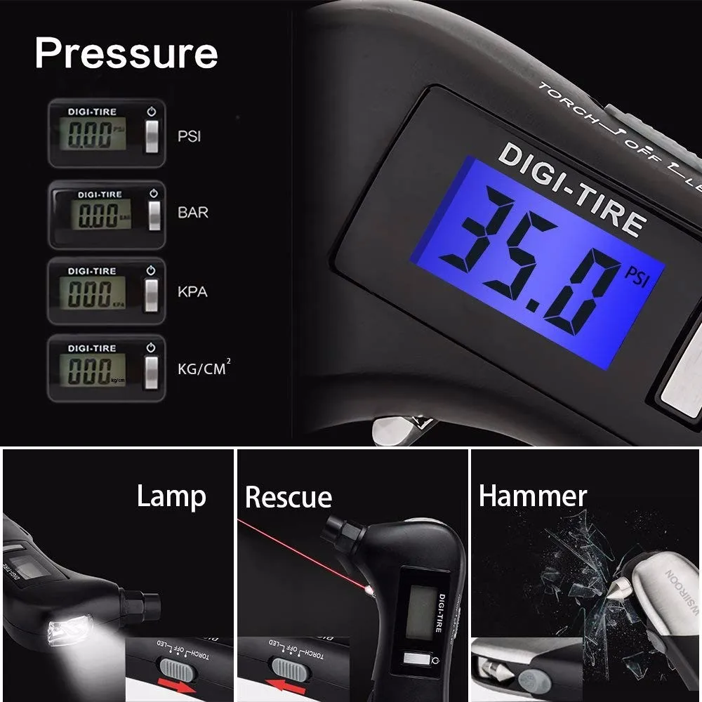 digital air pressure gauge tire inflator with gauge with chuck for truck tyre