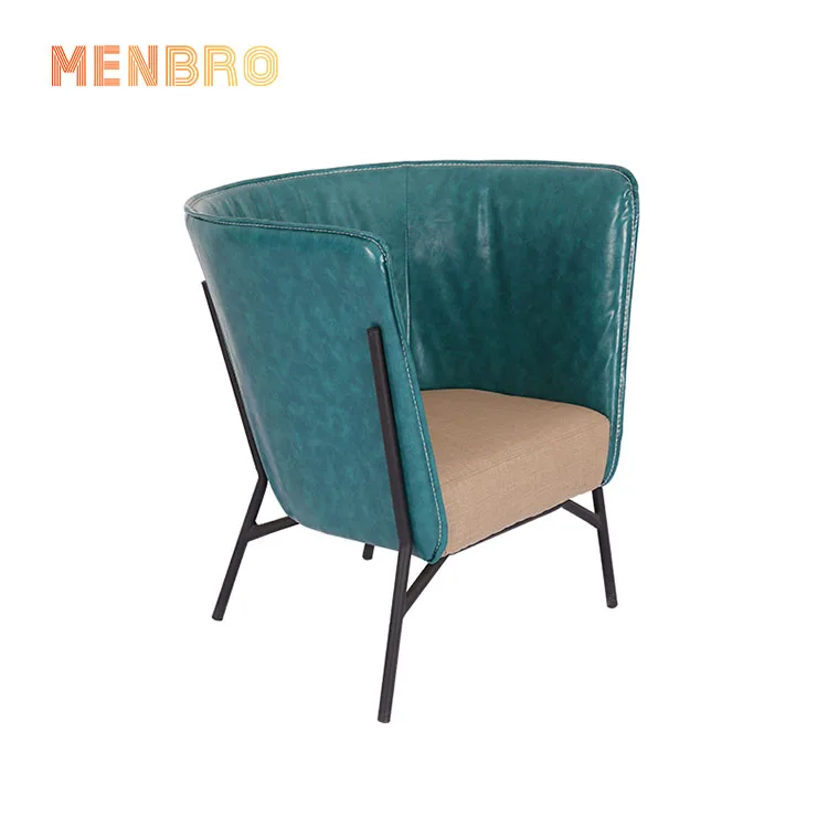 
Mid Century Modern Design Black Leather Relax Lounge Sofa Chairs Home Living Room Furniture High Back Accent Chair 