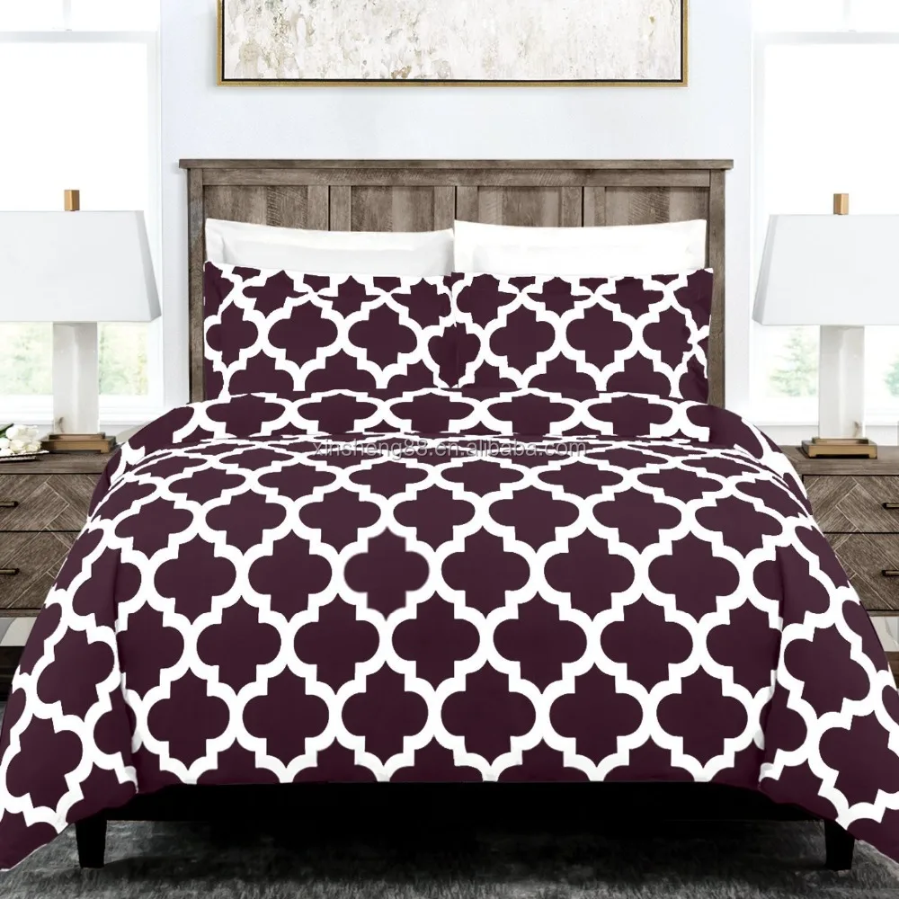 3Piece Ultra Soft Double Brushed Microfiber Printed Duvet Cover Set