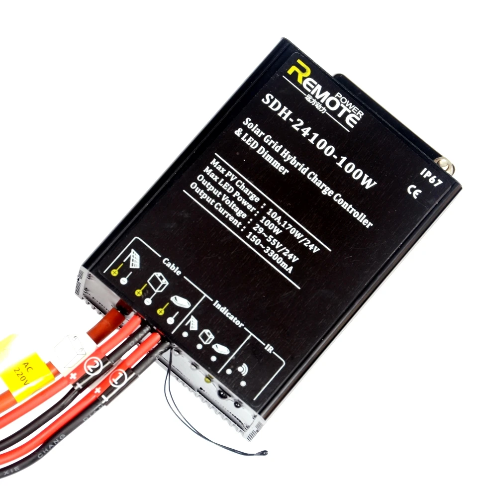 Intelligent 10A 12V 60W  On Grid solar grid AC DC hybrid charge controller