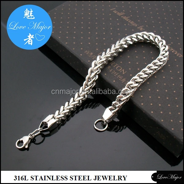Italian men Stainless Steel Franco Cuban Box Chain Link Bracelets 6mm
