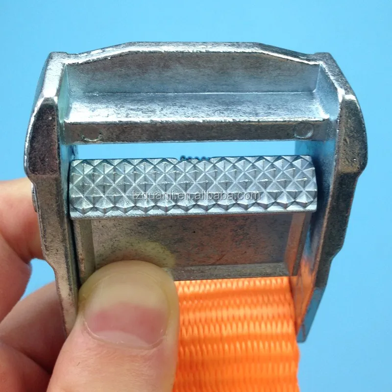 
38mm 1.5 inch Cargo lashing strap white zinc Cam buckle strap for fastening goods 