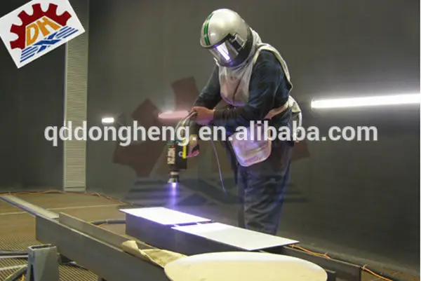 Ce manual sandblasting room dust-free blasting jet with new paint sprayer line