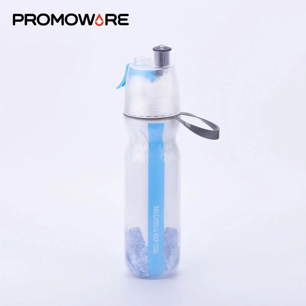 Wholesale Sippe Soft PE Plastic Mist Spray Bottle Wide Mouth Plastic Sports Squeeze Water Bottle with Mist Sprayer  Pop Up Lid