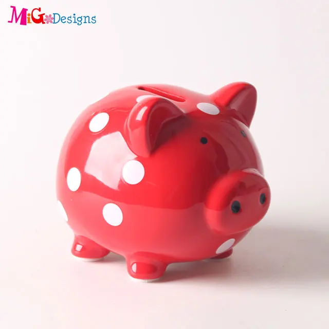 Ceramic Home Decoration Pink Pig Piggy Bank Money Bank
