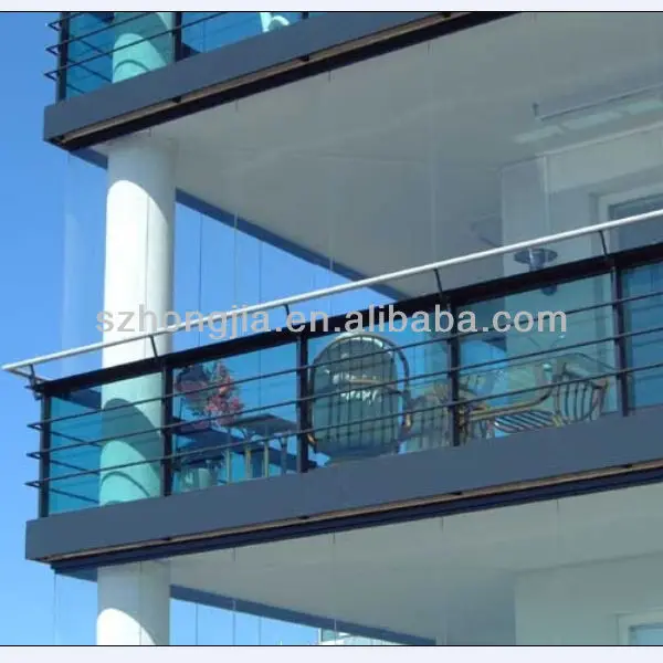 Designs Balcony Balustrade Handrails Laminated Glass Stainless Steel Frameless Tempered Railing Glass