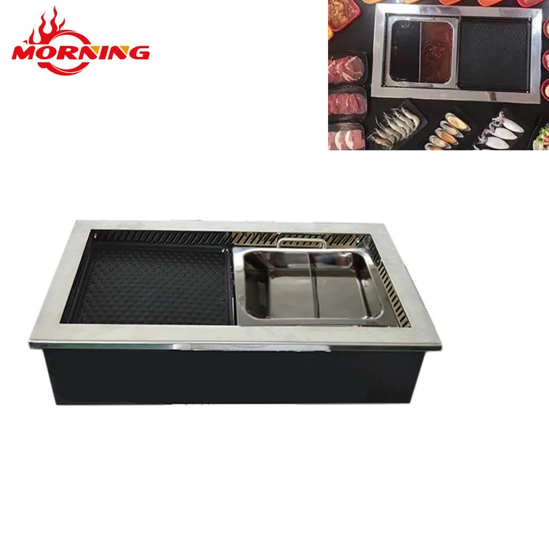 Hot Sale Commercial Indoor Electric BBQ Grill with Hot Pot hot pot and bbq grill table for restaurant
