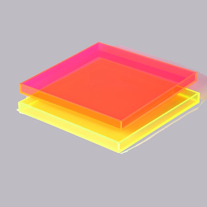 neon color square acrylic food tableware serving tray coffee table plexiglass display tray for forks