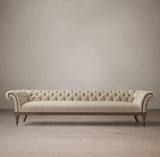 
2020 Hot sell RH High end button tufted comfortable sleeper TV couches living room sofa 3+2+1 sofa set 