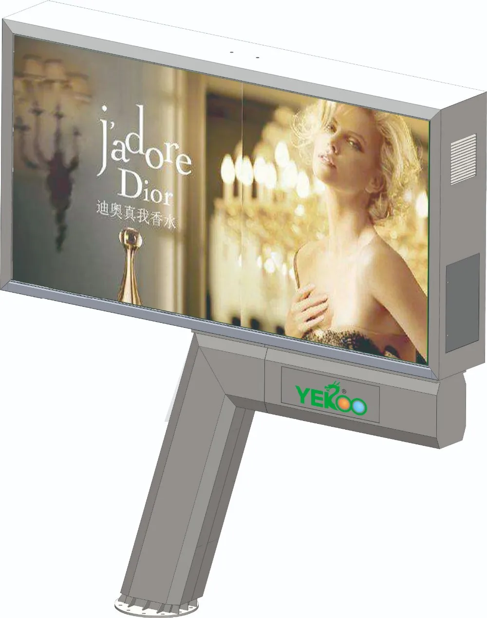 Yeroo Outdoor Advertising Aluminum Frame Steel Pole Lighting Hoarding Billboard (60312627359)