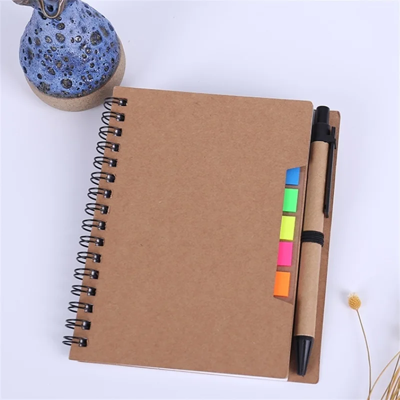 Cheap wholesale a5 bulk spiral notebook with ball pen