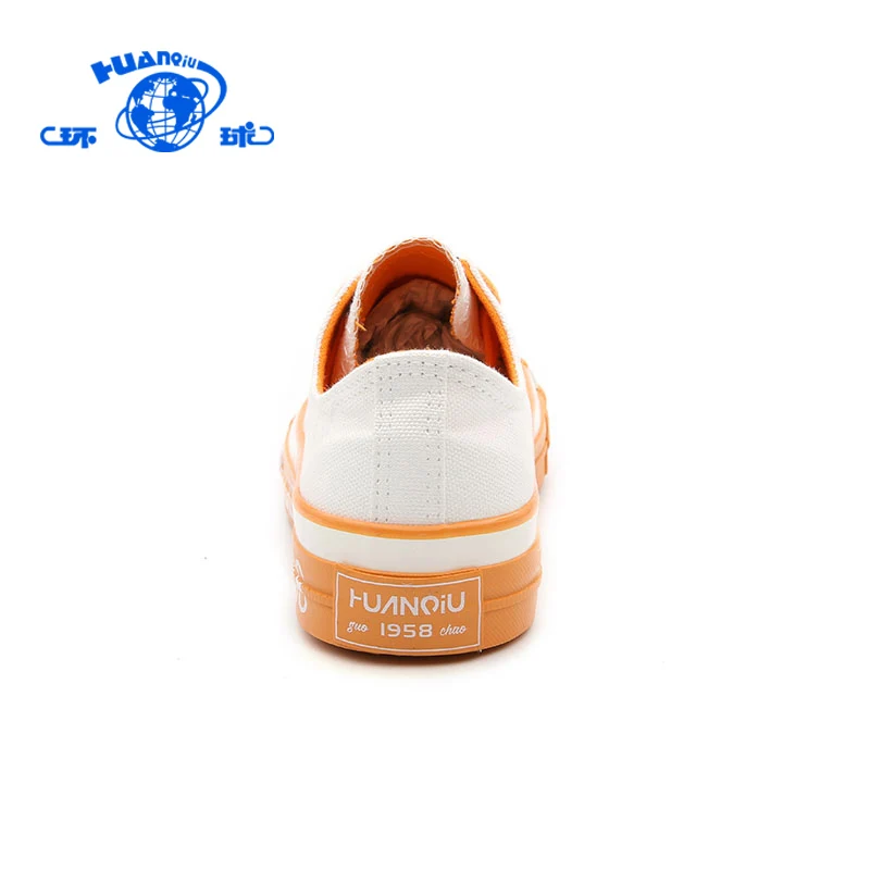 19580 HUANQIU, Новое поступление, Весенняя женская классическая дышащая парусиновая обувь с низким верхом