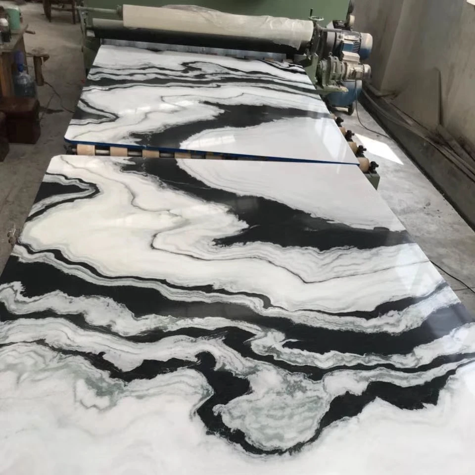 wholesale natural polished exotic sichuan panda white marble big slabs for stone boarder