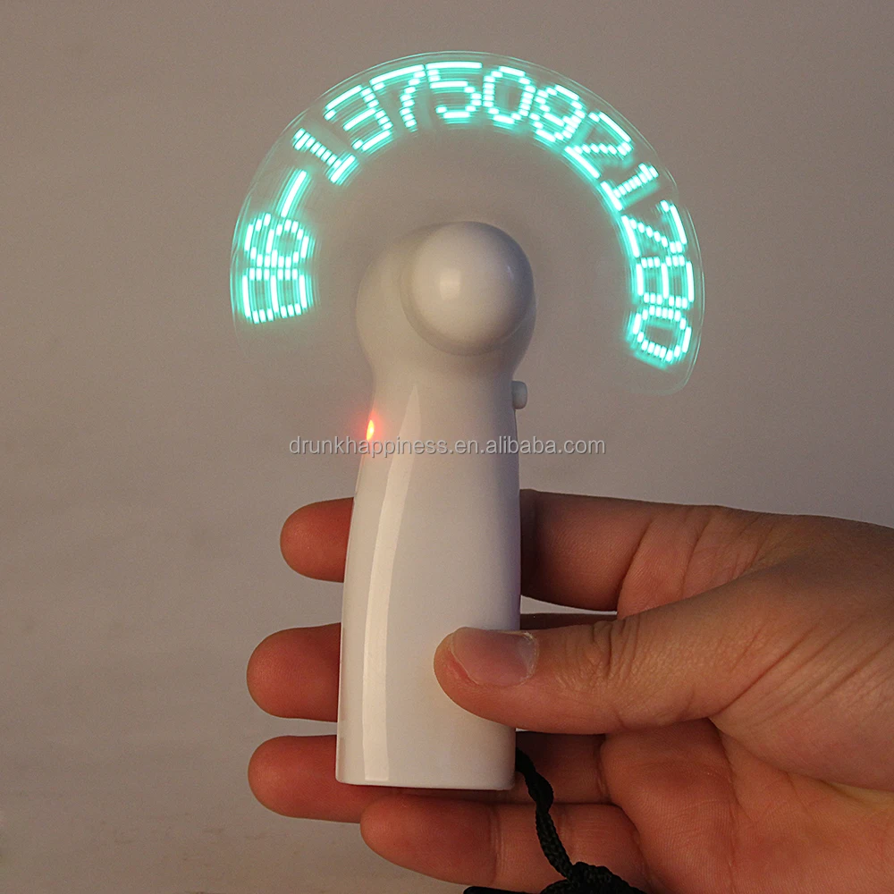 Rechargeable Handheld Mini Led Message Fan, Outdoor Led Display Electric Fan
