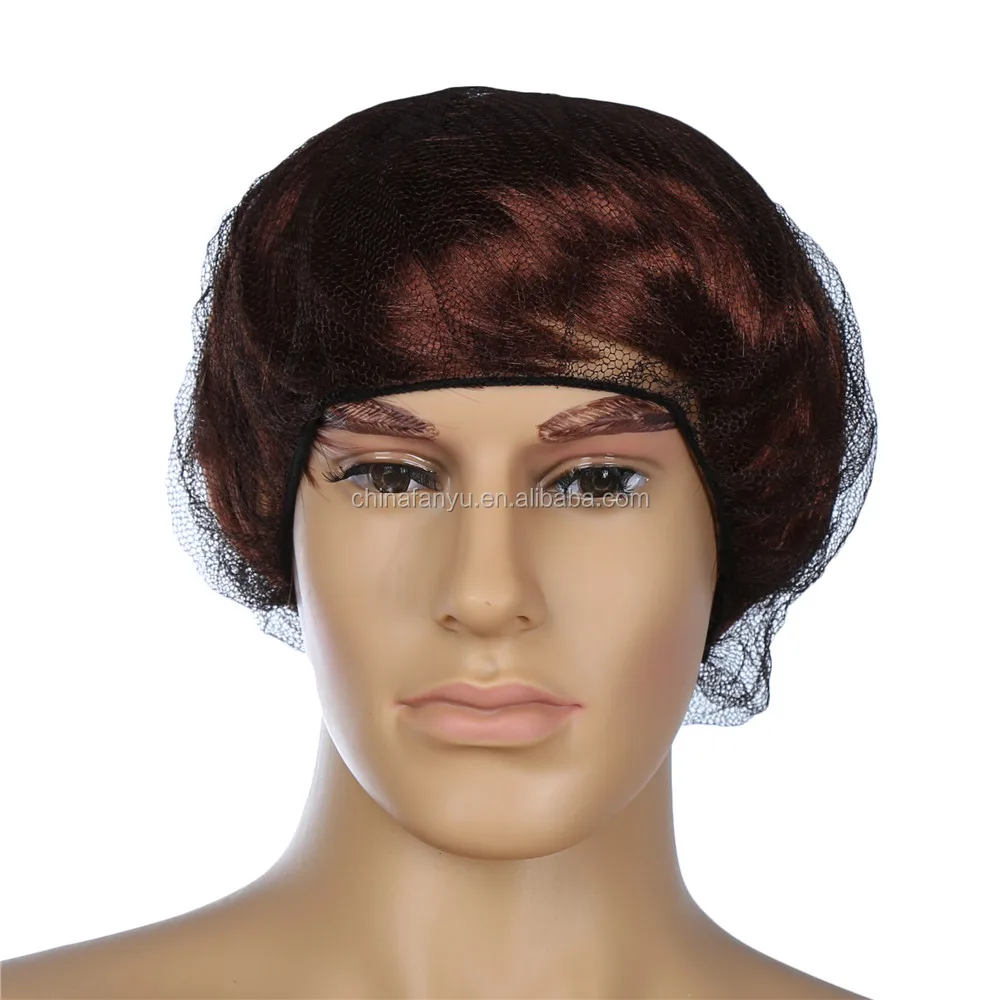 disposable bouffant nylon hairnet cap with elastic