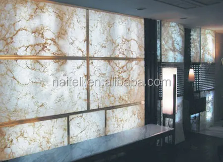 Artificial Backlit Transparent Alabaster Resin Panel for Interior Ceiling Wall Panel Designs
