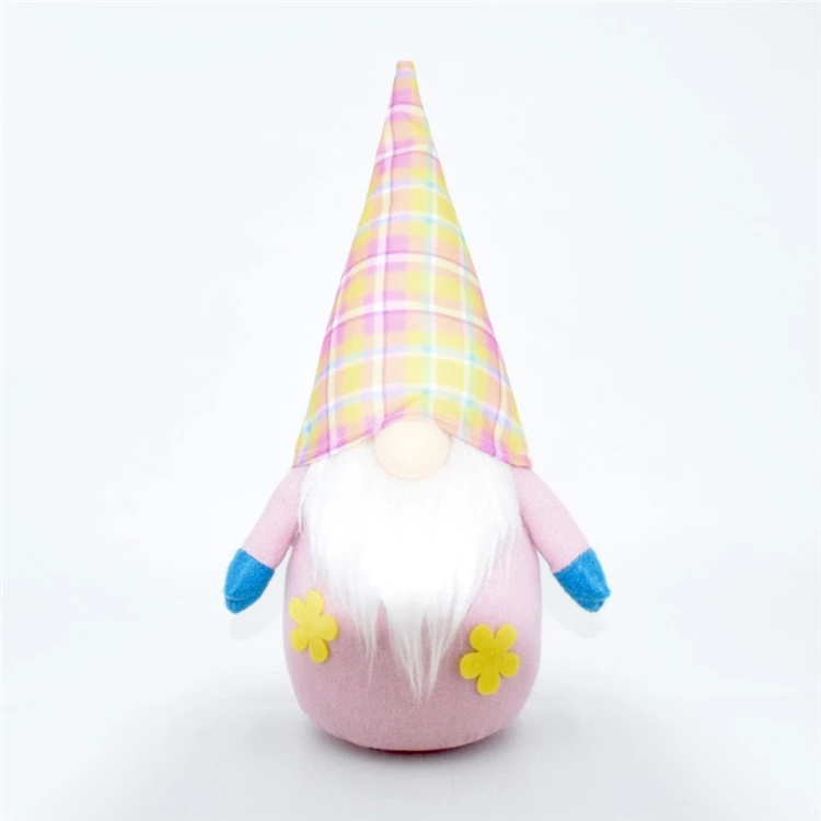 Custom High Quality Nordic Ornament Easter Decoration Gifts Fabric Crafts Elf Dwarf Pink Plush Gnome For Spring Decor