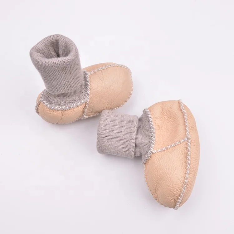 
100% merino sheepskin wool inside baby leather boots soft 
