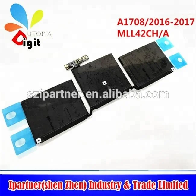 11.4V 54.5Wh A1713 Laptop Battery for MacBook Pro 13' A1708 Battery 2016 2017 MLL42CH/A MLUQ2CH/A 020-00946