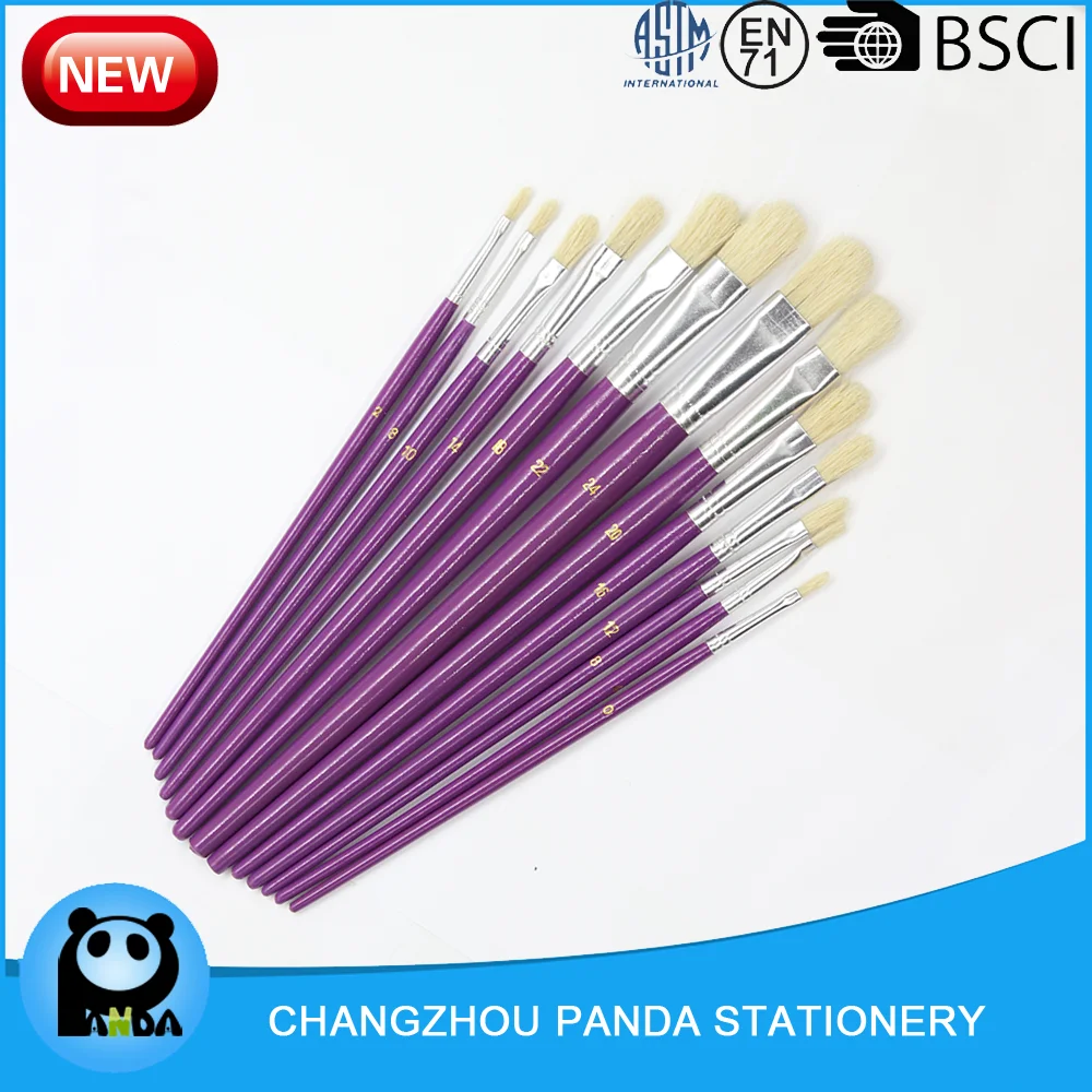 13pcs bristle artist brush purple handle for painting in Jiangsu