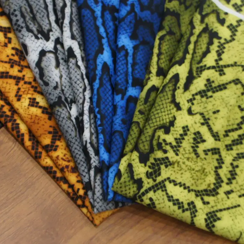 86% Polyester 14% Spandex  Custom Snake Skin Printed Bikini Fabric