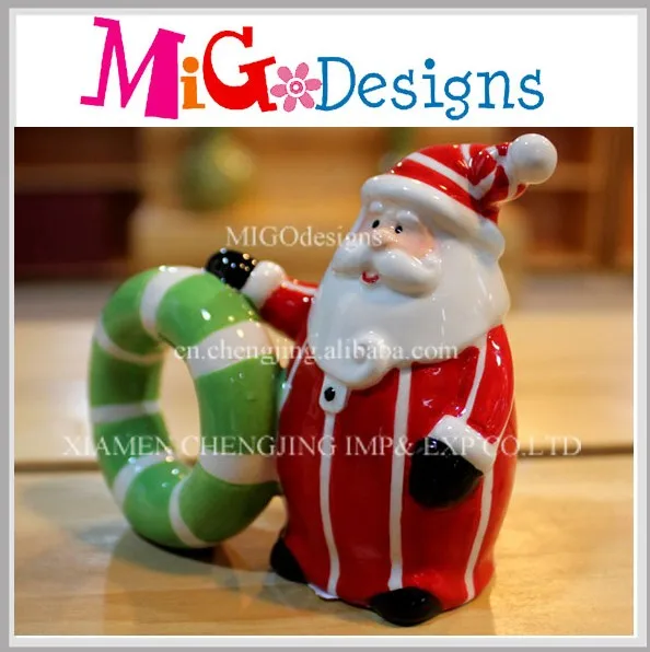 Рождественские поделки, кольцо для салфеток OEM, дизайн Санта Клауса, керамика