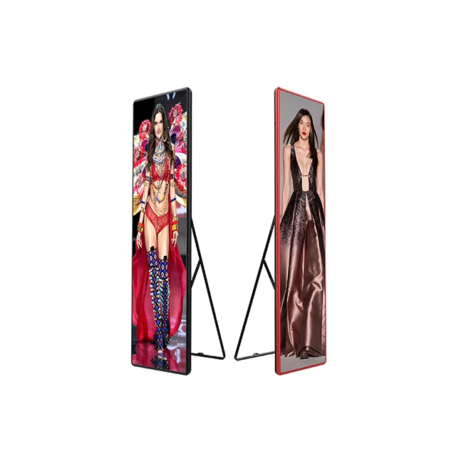 Full color indoor led commercial advertising p 2.5 display screen/ mirror poster led screen / floor standing poster