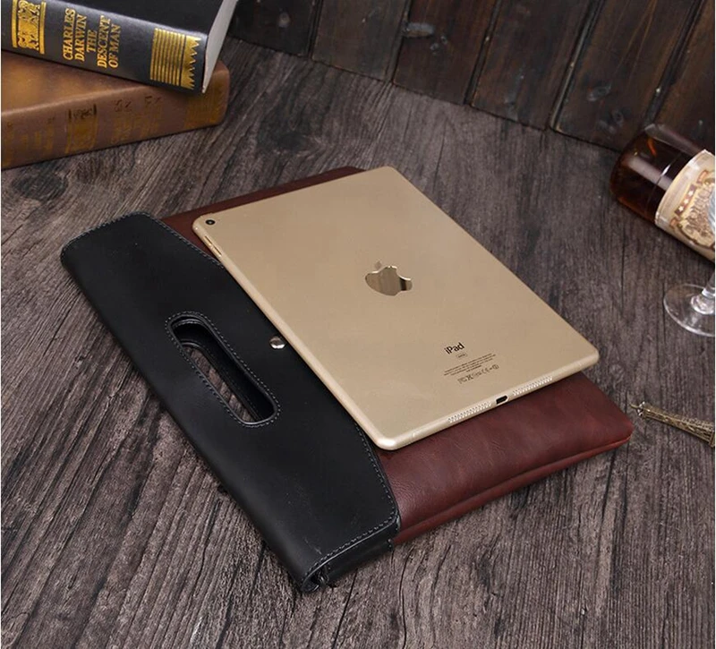 
Dreamtop DTD054 envelope design men purse PU vintage leather clutch for business files 