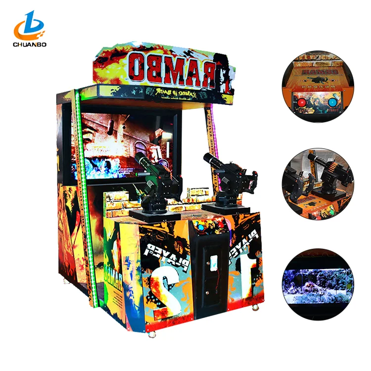 RAMBO HIGH QUALITY DOUBLE ADULT ARCADE SHOOTING VIDEO GAME MACHINES FOR AMUSEMENT PARK