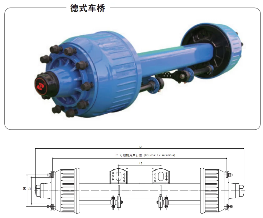 2021 Hot sale Suspension Parts Rear 10 Stub Axle German Semi Trailer Type Axle