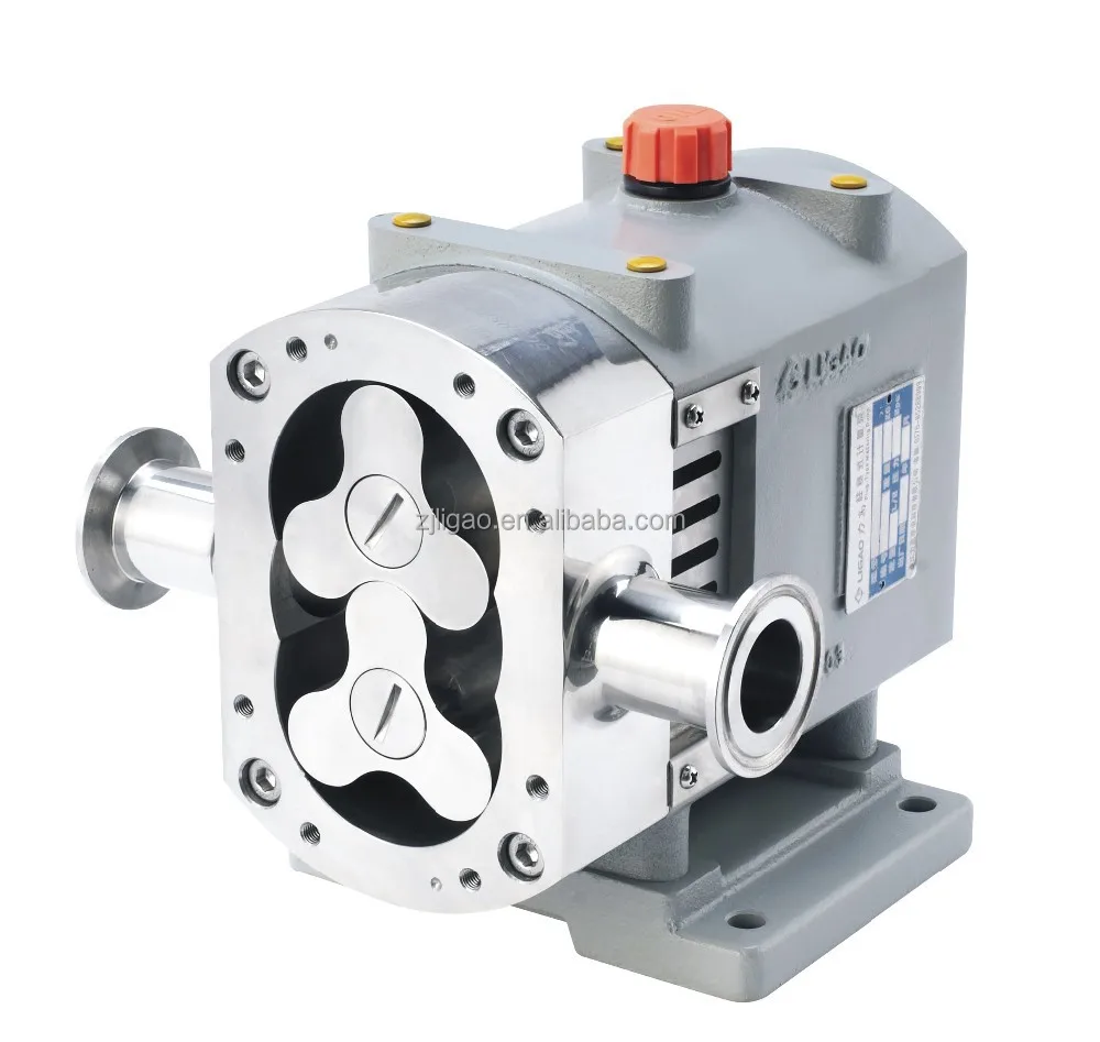 rotary lobe pump for food industry with sanitary stainless steel head