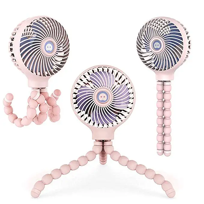 Портативный мини-вентилятор для детской коляски, персональный портативный Настольный вентилятор для детской кровати с гибким штативом, USB Перезаряжаемый вентилятор для офиса/комнаты/улицы