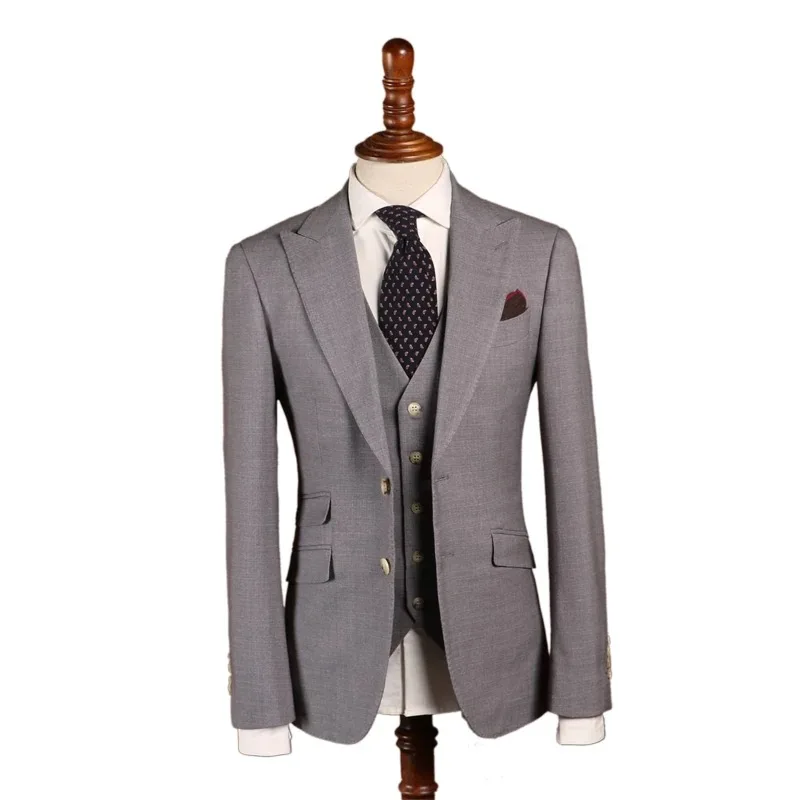 New Arrival MTM made to measure custom bespoke handmade suit wedding 2 pieces men suits slim fit groom wedding suits