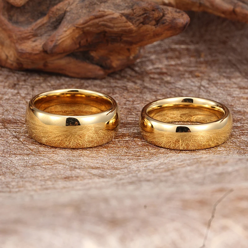 
Plating High Polish Dubai Gold Tungsten Carbide Latest Gold Finger Ring Designs Wedding Ring 