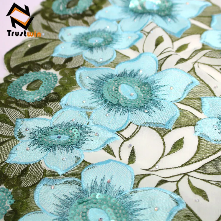 Heavy african cotton swiss voile lace fabric with sequins