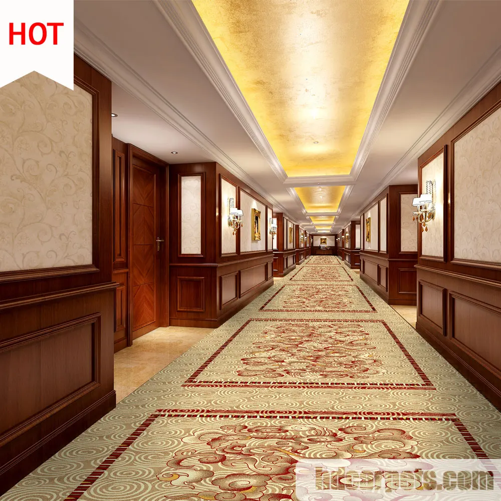 Classical Style Pattern Hotel Hallway Carpet Corridor Runner Carpet In Guangzhou