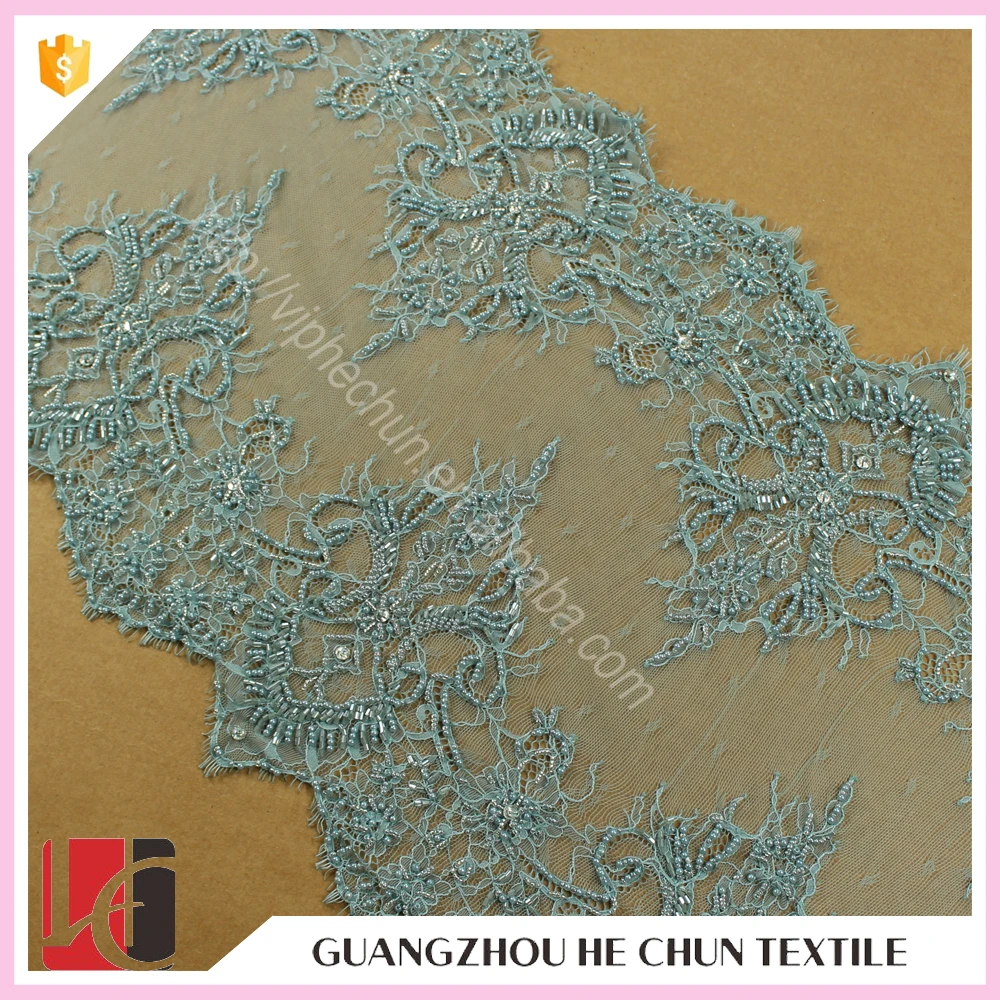 Wholesale popular eyelash lace fabric for lady
