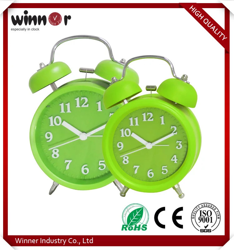 Wholesale 2016 high quality cheap multi color plastic round alarm clock