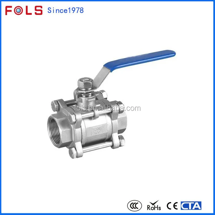 Ручные нержавеющей стали полнопроходной 3 шт. прикрученной шаровой клапан