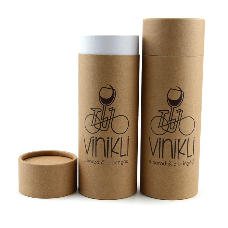 Delicate kraft paper boxes recycled round kraft paper tube for cosmetic